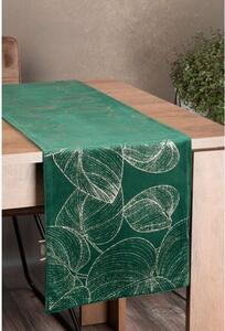 Eurofirany Sametový běhoun na stůl Blink16 35 × 140 cm - zelený