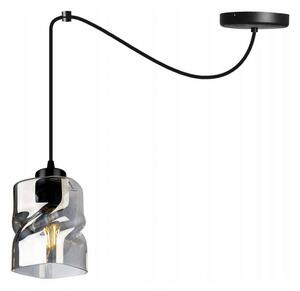 Light for home - Moderní závěsné svítidlo se skleněným stínidlem SPIDER NIKI 2195/1, E27, Černá