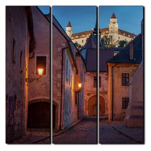 Obraz na plátně - Bratislava staré město s hradem vzadu- čtverec 3265B (75x75 cm)