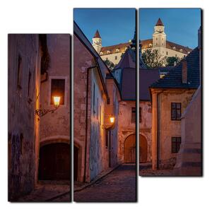 Obraz na plátně - Bratislava staré město s hradem vzadu- čtverec 3265D (75x75 cm)