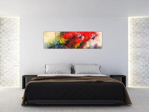 Obraz červených papoušků ara (170x50 cm)
