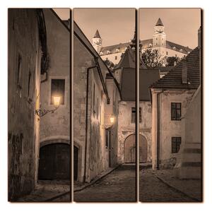 Obraz na plátně - Bratislava staré město s hradem vzadu- čtverec 3265FB (75x75 cm)