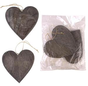Dekorace srdce, 2ks D4108-21 - 14,5 x15 x 1.50 cm
