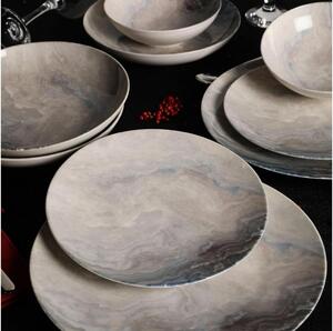 Jídelní sada 24 ks hnědá/porcelán