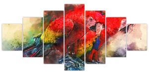 Obraz červených papoušků ara (210x100 cm)