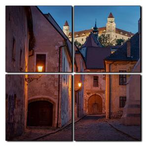 Obraz na plátně - Bratislava staré město s hradem vzadu- čtverec 3265E (60x60 cm)