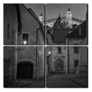Obraz na plátně - Bratislava staré město s hradem vzadu- čtverec 3265QE (60x60 cm)