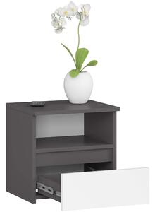 Ak furniture Noční stolek CL1 40 cm grafitově šedý/bílý