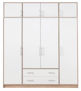 SMART sb | šatní skříň SR1 + nástavec SRN1 | 200 cm | sonoma/bílá