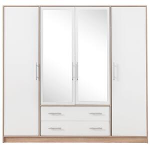 SMART sb | šatní skříň SRL1 + zrcadlo | 200 cm | sonoma/bílá