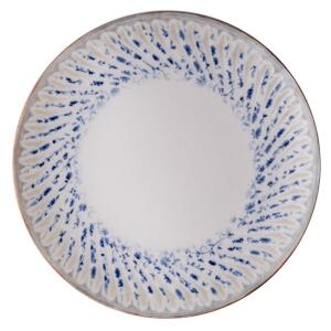 Jídelní sada 24 ks modrá/béžová/porcelán
