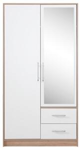 SMART sb | šatní skříň SRL3 + zrcadlo | 100 cm | sonoma/bílá