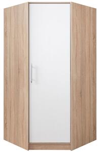 SMART sb | rohová šatní skříň SR4 | 95x95 cm | UNI dvířka | sonoma/bílá