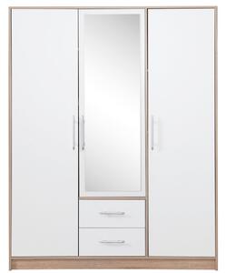 SMART sb | šatní skříň SRL2 + zrcadlo | 150 cm | sonoma/bílá