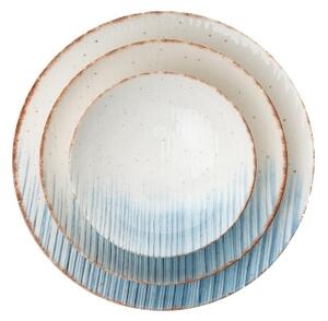 Jídelní sada 24 ks bílá/modrá/porcelán