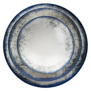 Jídelní sada 24 ks bílá/modrá/porcelán