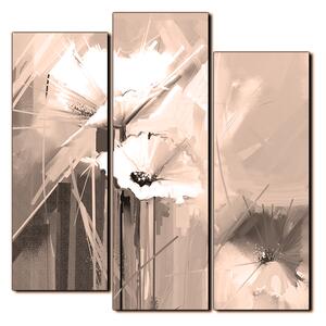 Obraz na plátně - Abstraktní malba, jarní květiny reprodukce- čtverec 3269FC (75x75 cm)