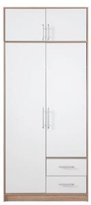 SMART sb | šatní skříň SR3 + nástavec SRN3 | 100 cm | sonoma/bílá