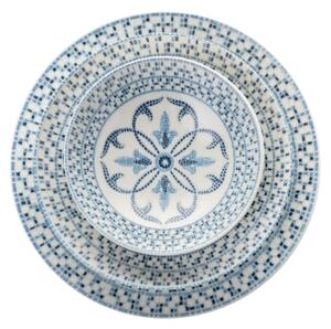 Jídelní sada 24 ks modrá/porcelán