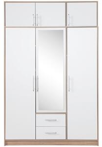 SMART sb | šatní skříň SRL2 + nástavec SRN2 + zrcadlo | 150 cm | sonoma/bílá
