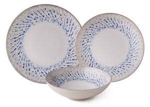 Jídelní sada 24 ks modrá/béžová/porcelán
