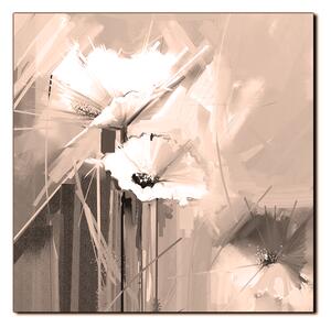 Obraz na plátně - Abstraktní malba, jarní květiny reprodukce- čtverec 3269FA (50x50 cm)