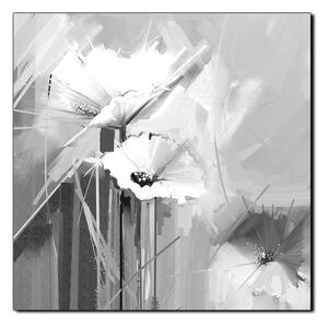 Obraz na plátně - Abstraktní malba, jarní květiny reprodukce- čtverec 3269QA (50x50 cm)