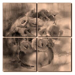 Obraz na plátně - Akvarel, kytice máků, reprodukce- čtverec 3270FE (60x60 cm)