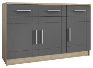Komoda Paris 3F3S | 103,4 cm | sonoma/grafit MDF