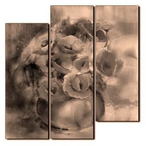 Obraz na plátně - Akvarel, kytice máků, reprodukce- čtverec 3270FD (75x75 cm)