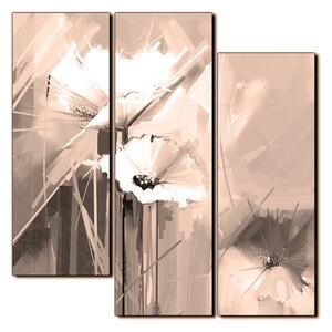 Obraz na plátně - Abstraktní malba, jarní květiny reprodukce- čtverec 3269FD (75x75 cm)