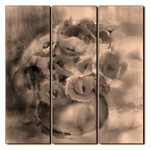 Obraz na plátně - Akvarel, kytice máků, reprodukce- čtverec 3270FB (75x75 cm)