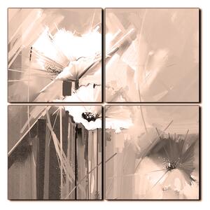 Obraz na plátně - Abstraktní malba, jarní květiny reprodukce- čtverec 3269FE (60x60 cm)