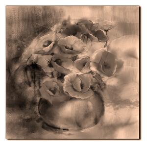 Obraz na plátně - Akvarel, kytice máků, reprodukce- čtverec 3270FA (50x50 cm)