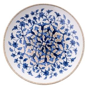 Jídelní sada 18 ks bílá/modrá/porcelán
