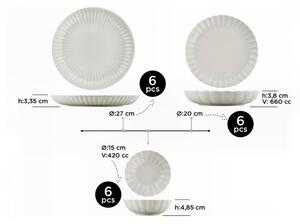 Jídelní sada 18 ks bílá/porcelán