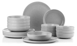 Jídelní sada 18 ks šedá/porcelán