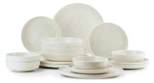 Jídelní sada 16 ks béžová/porcelán