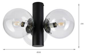 Stropní svítidlo SFERIO 3xE14/5W/230V černá/čirá