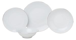 Jídelní sada 8 ks bílá/stříbrná/porcelán