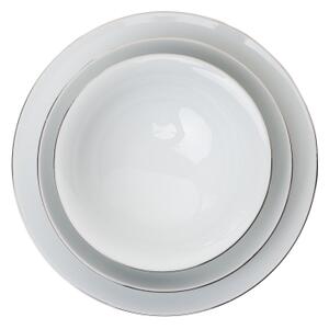 Jídelní sada 8 ks bílá/stříbrná/porcelán