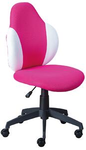 Dětská otočná židle na kolečkách Zuri - růžová/bílá