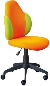 Dětská otočná židle na kolečkách Zuri - oranžová/zelená