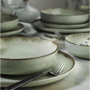 Jídelní sada 12 ks zelená/porcelán