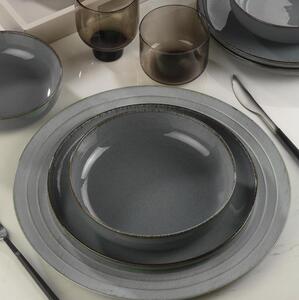 Jídelní sada 12 ks šedá/porcelán