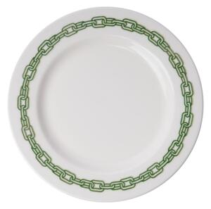 Jídelní sada 24 ks bílá/zelená/porcelán
