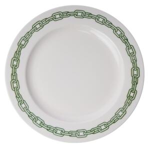 Jídelní sada 24 ks bílá/zelená/porcelán