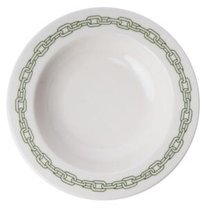 Jídelní sada 24 ks bílá/zelená/porcelán