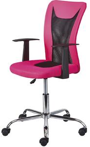 Otočná židle na kolečkách Nanny - růžová/černá