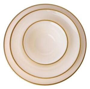 Jídelní sada 18 ks béžová/zlatá/porcelán